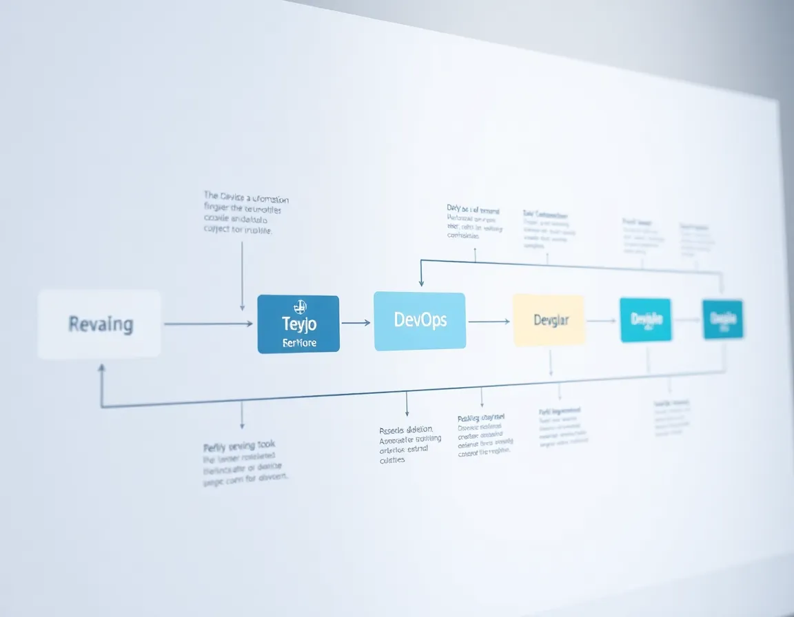 DevOps pipeline diagram showing automation flow